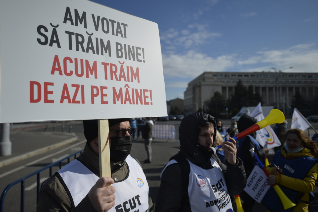 FNSA protest la Palatul Parlamentului Nemulumirile sindicalitilor