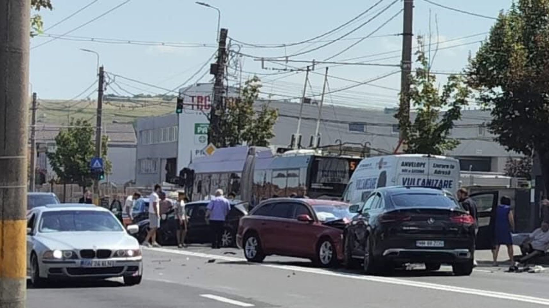 Accident grav langa Aeroportul Cluj Cinci masini implicate