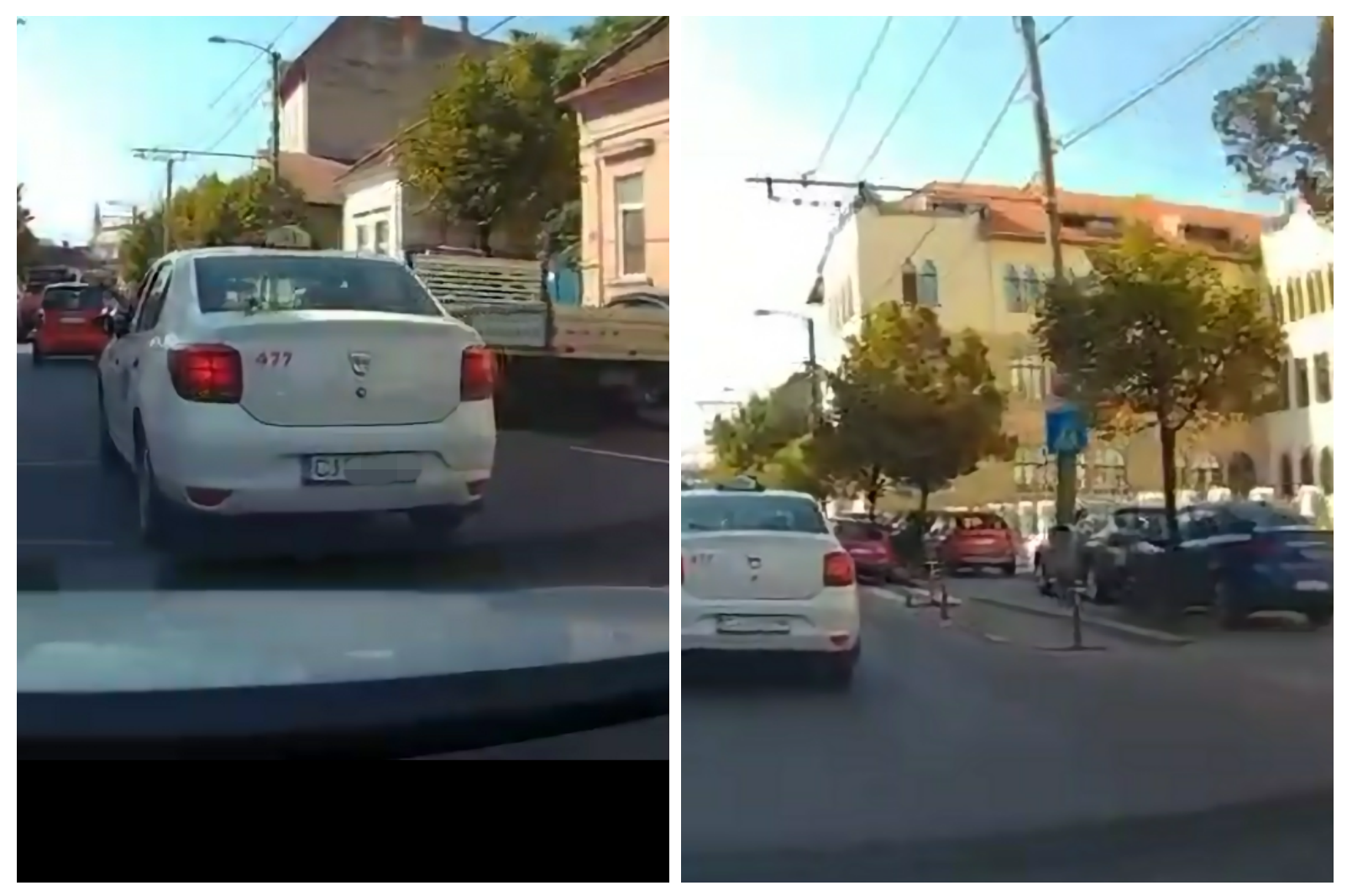Taximetrist hartuait si gesturi obscene in trafic