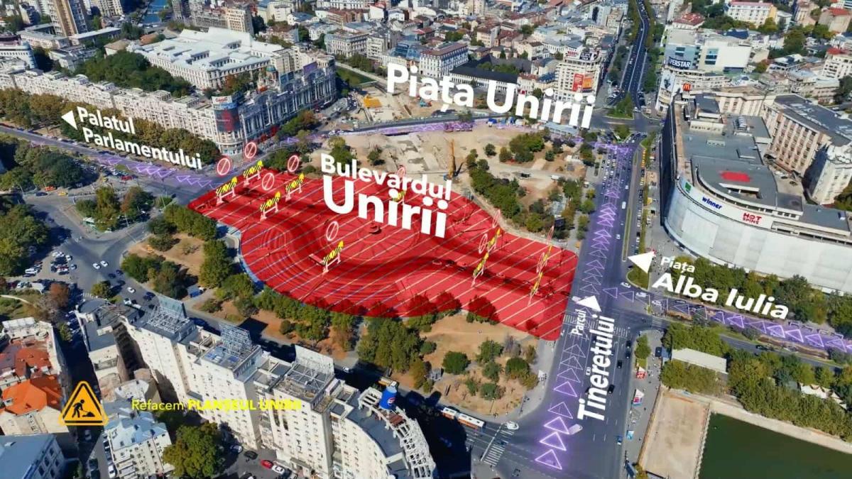 Restrictii de trafic in centrul Bucurestiului din lucrari
