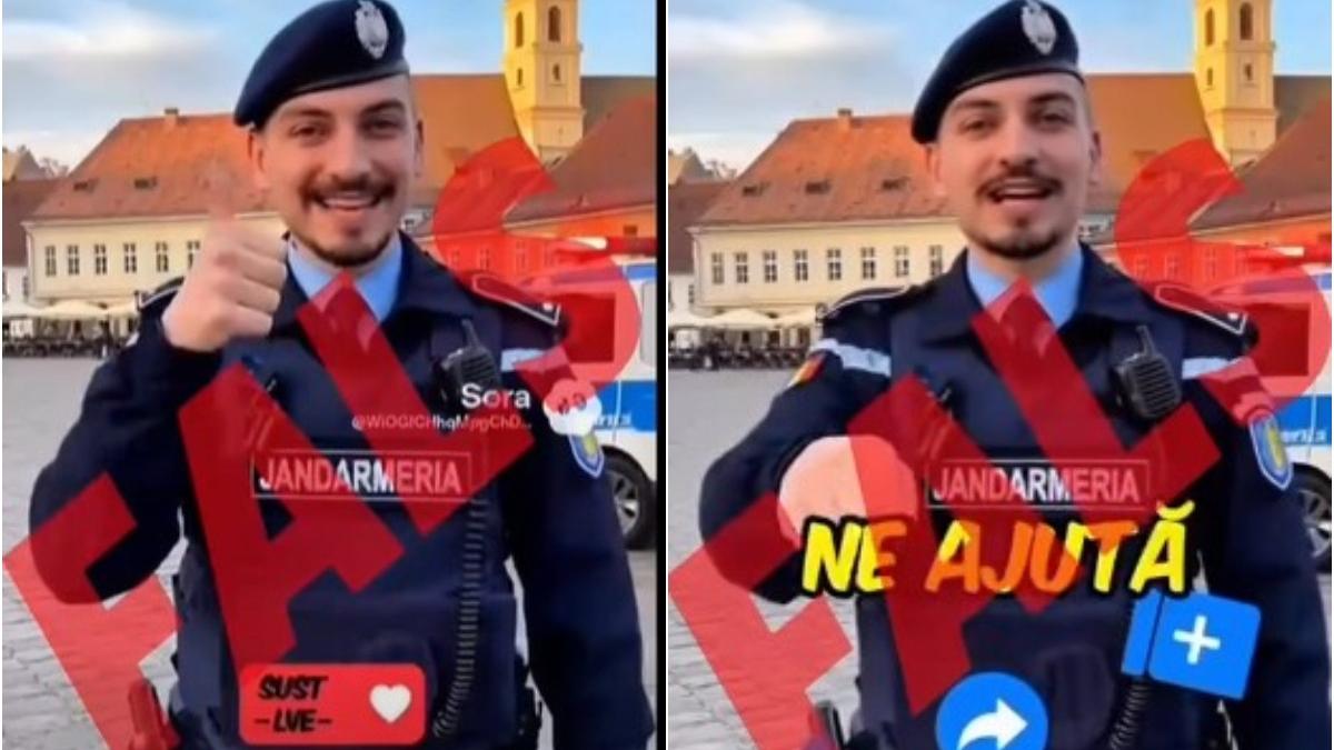 videoclip fals cu jandarm pentru calin georgescu