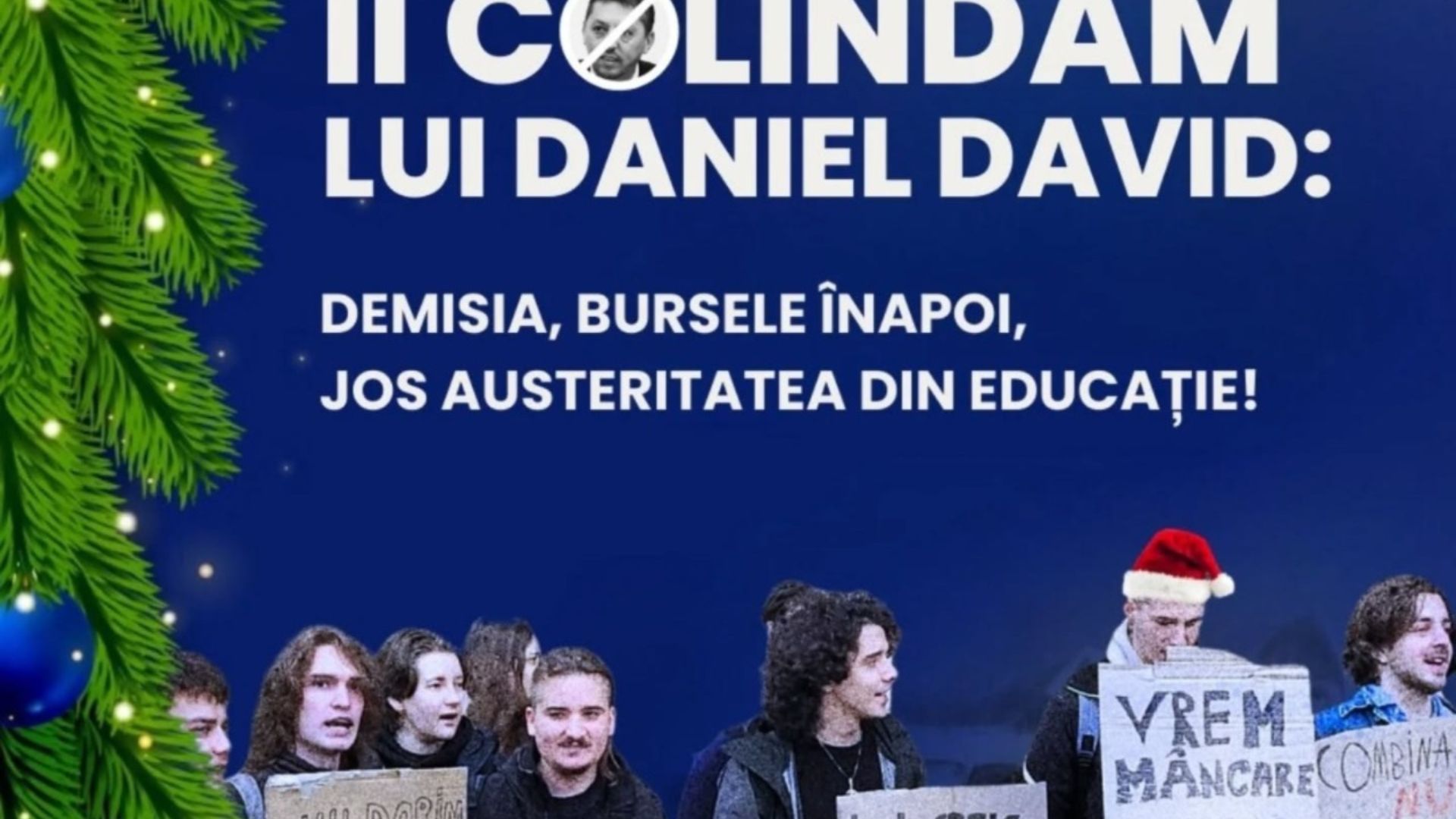 Daniel David se intoarce la Cluj intampinat cu colinde si proteste