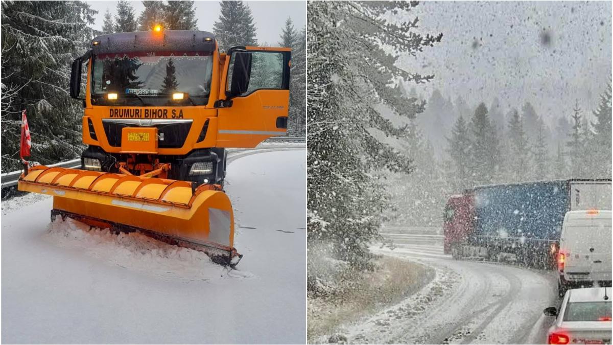 Ninge puternic in 14 judete trafic restrictionat DN6