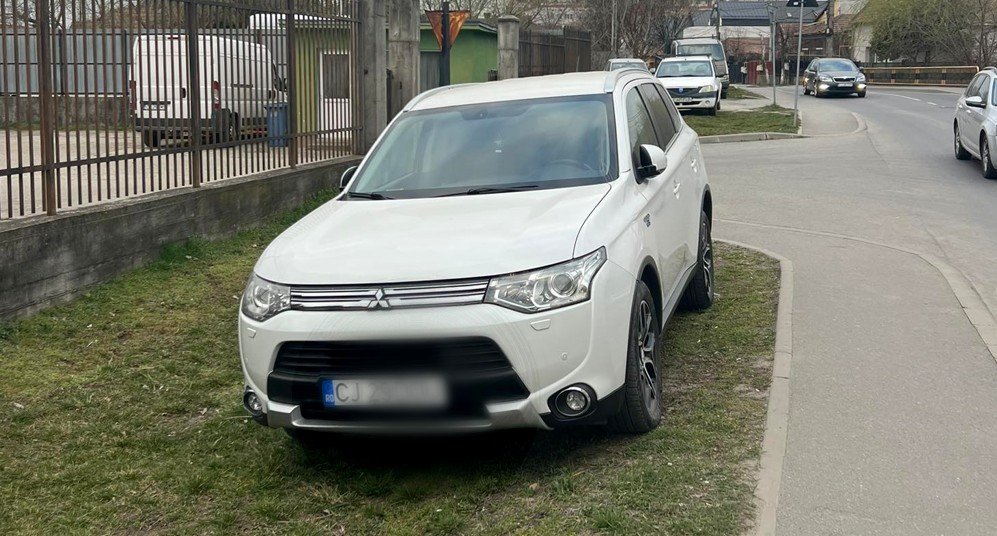Batatie de joc la adresa orasului Un sofer a fost surprins parcand pe spatiul verde E perfect pentru parcat tigaia