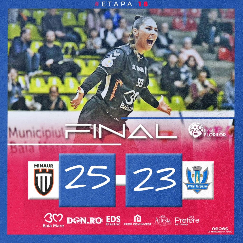 Minaur Baia Mare castiga in fata CSM Targu Jiu si ocupa locul 5 in Liga Nationala de handbal feminin