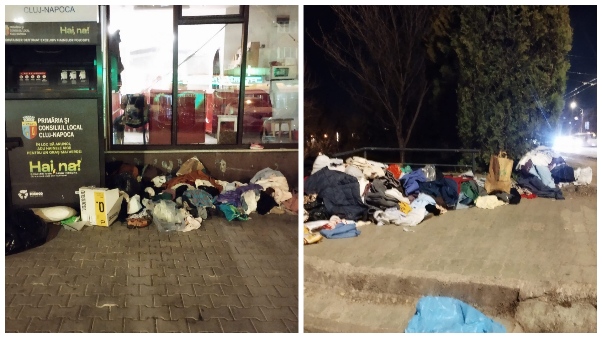 Revolta in Cluj Napoca dupa imagini jenante Haine aruncate pe jos langa containere iar problema persistade luni de zile fara solutii