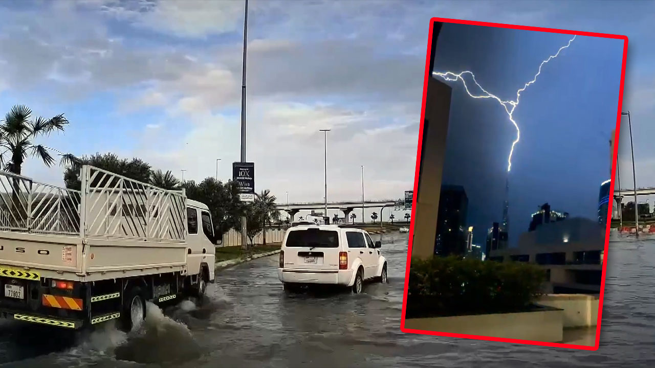 ploi torentiale in dubai strazi inundate si trafic blocat dupa furtuna nocturna