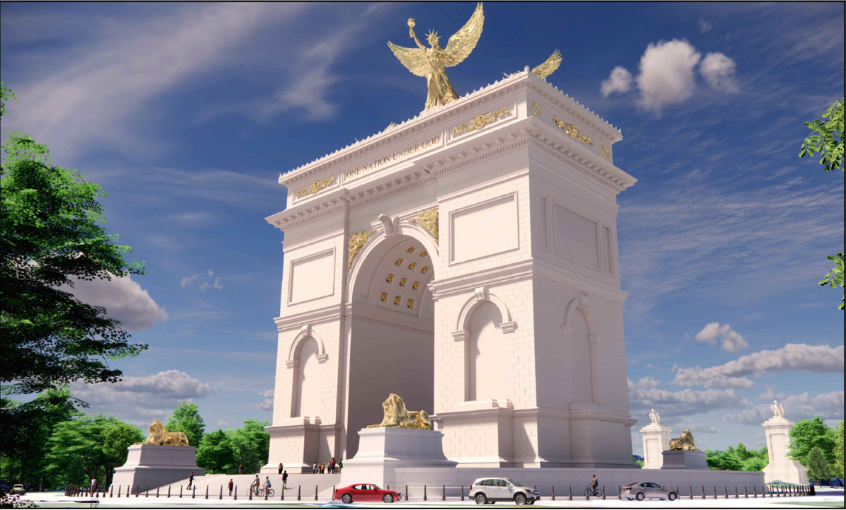 Arcada lui Trump Comisia dezvaluie planurile pentru un arc de 250 de metri