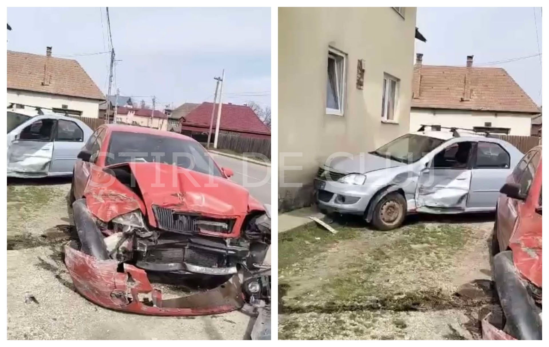 FOTO Un sofer de 20 de ani a avariat doua masini parcate intr o comuna din Cluj Tanarul s a prezentat la politie dupa 18 ore