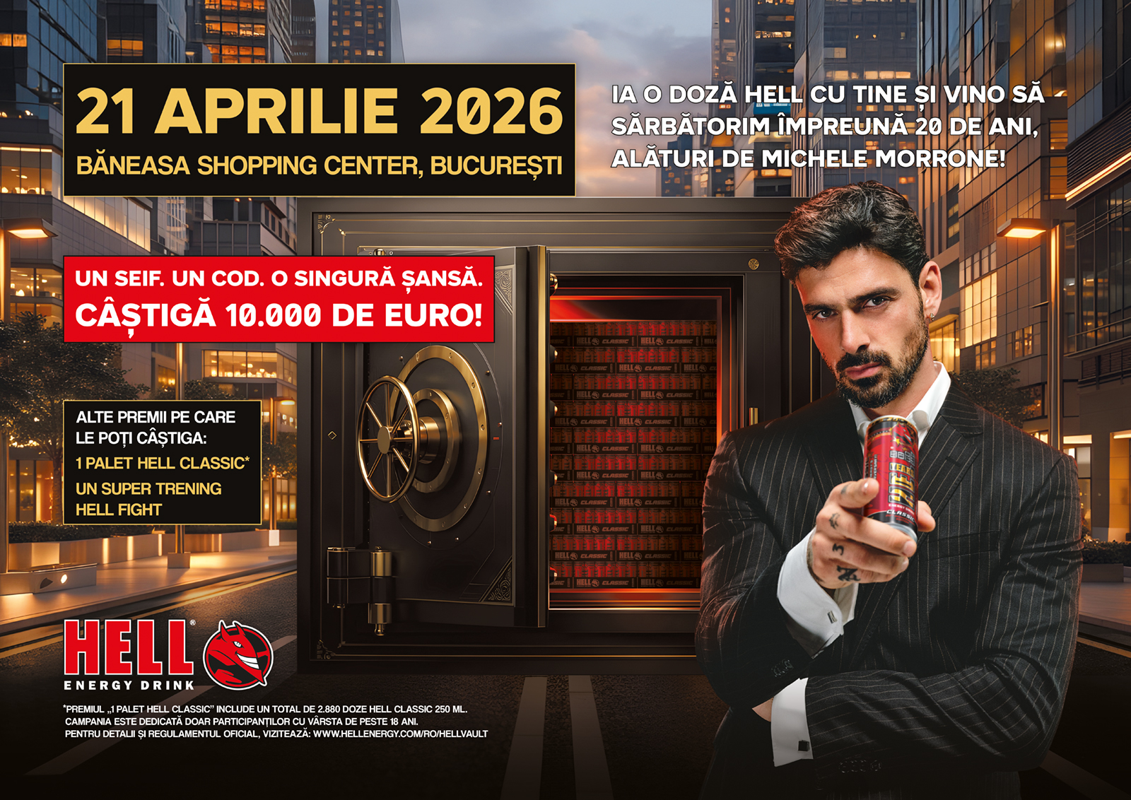HELL sarbatoreste 20 de ani alaturi de Michele Morrone la evenimentul aniversar din Bucuresti