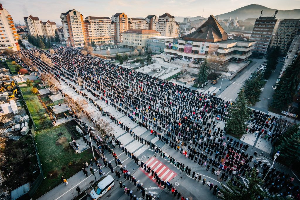 Imagini spectaculoase din Miercurea Ciuc unde a avut loc traditionala sfintire a bucatelor de Paste