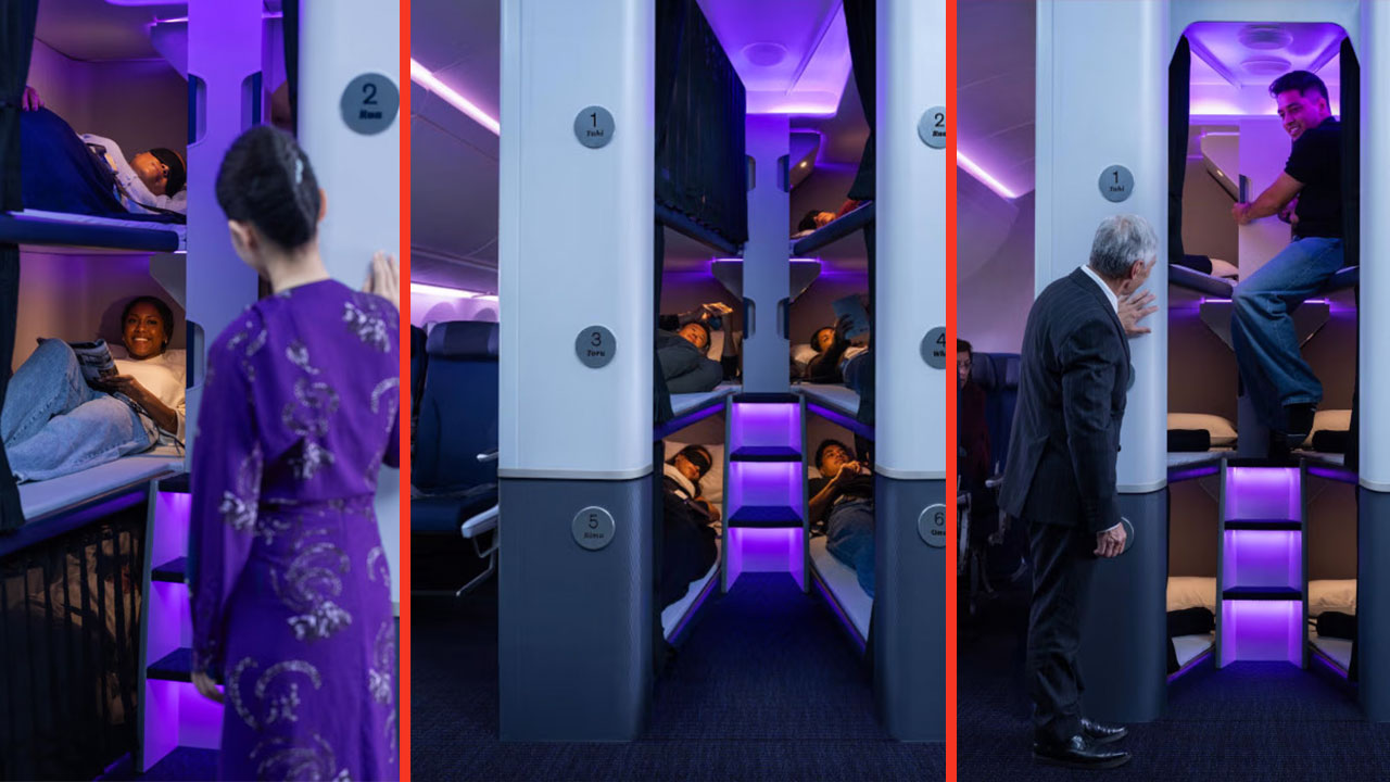 Revolutioneaza in aviatie pasagerii din clasa economica vor avea posibilitatea de a dormi in paturi pe zborurile lungi