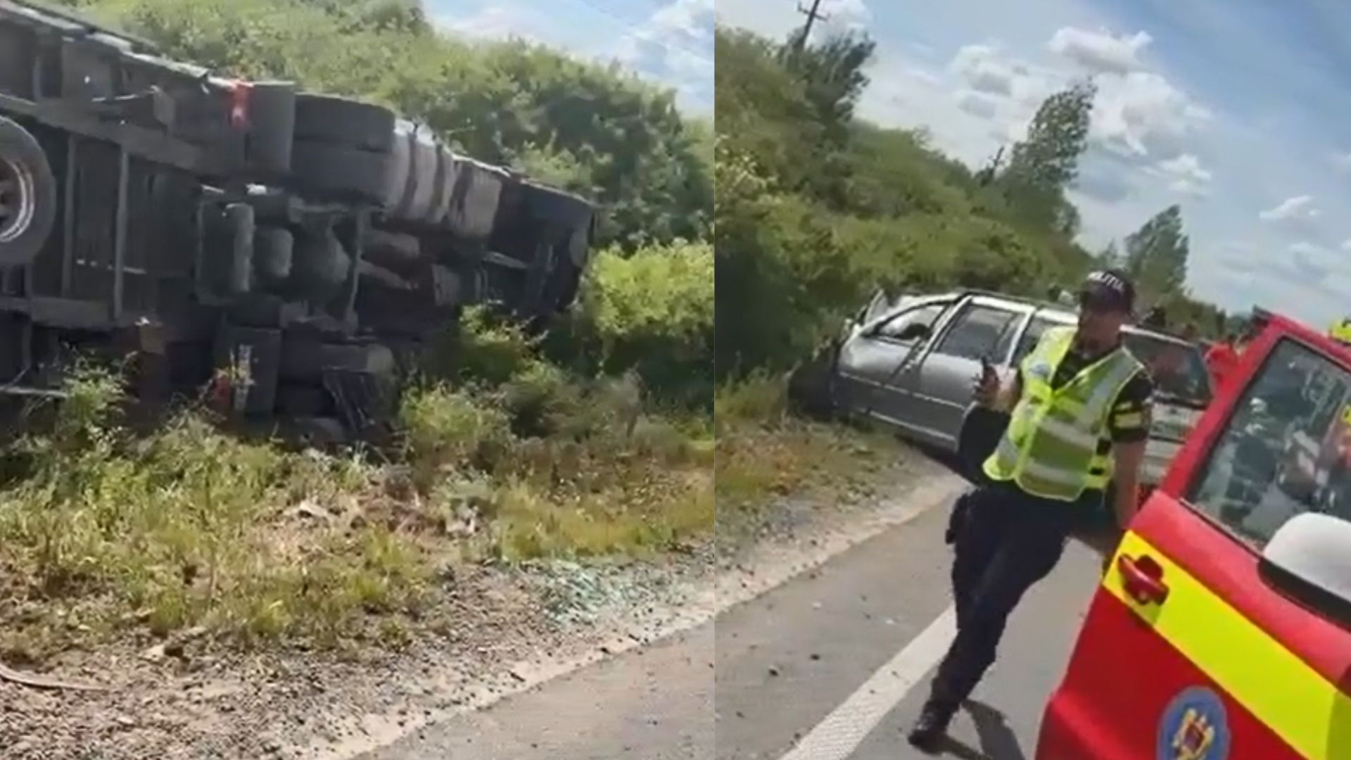 Accident in Timis Un autotren s a rasturnat pe sosea iar un barbat a murit
