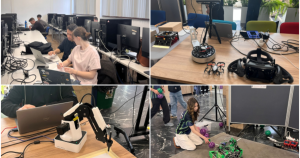 FOTO UVT are laboratoare noi finantate prin PNRR si PRV Demonstraii de VR drones i robot i n cadrul universitatii