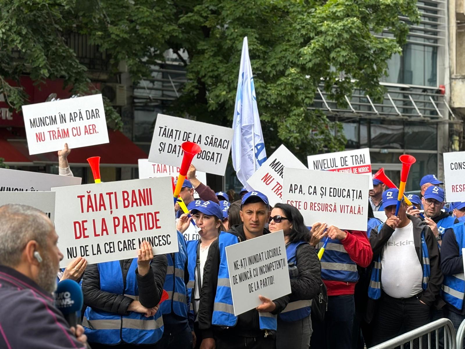 Protest al sindicalistilor de la Apele Romane in Bucuresti Care sunt revendicarile lor