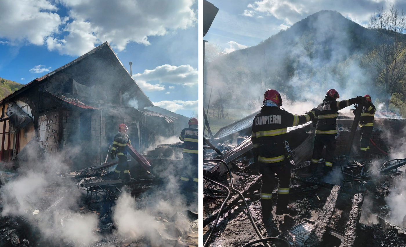 Trei incendii in cateva ore in Cluj Interventii rapide in aceasta dupa amiaza O casa a fost complet distrusa de flacari