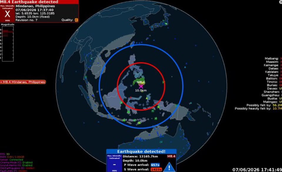 Cutremur de 7 8 grade in sudul Filipinelor Un tsunami este asteptat pe anumite coaste
