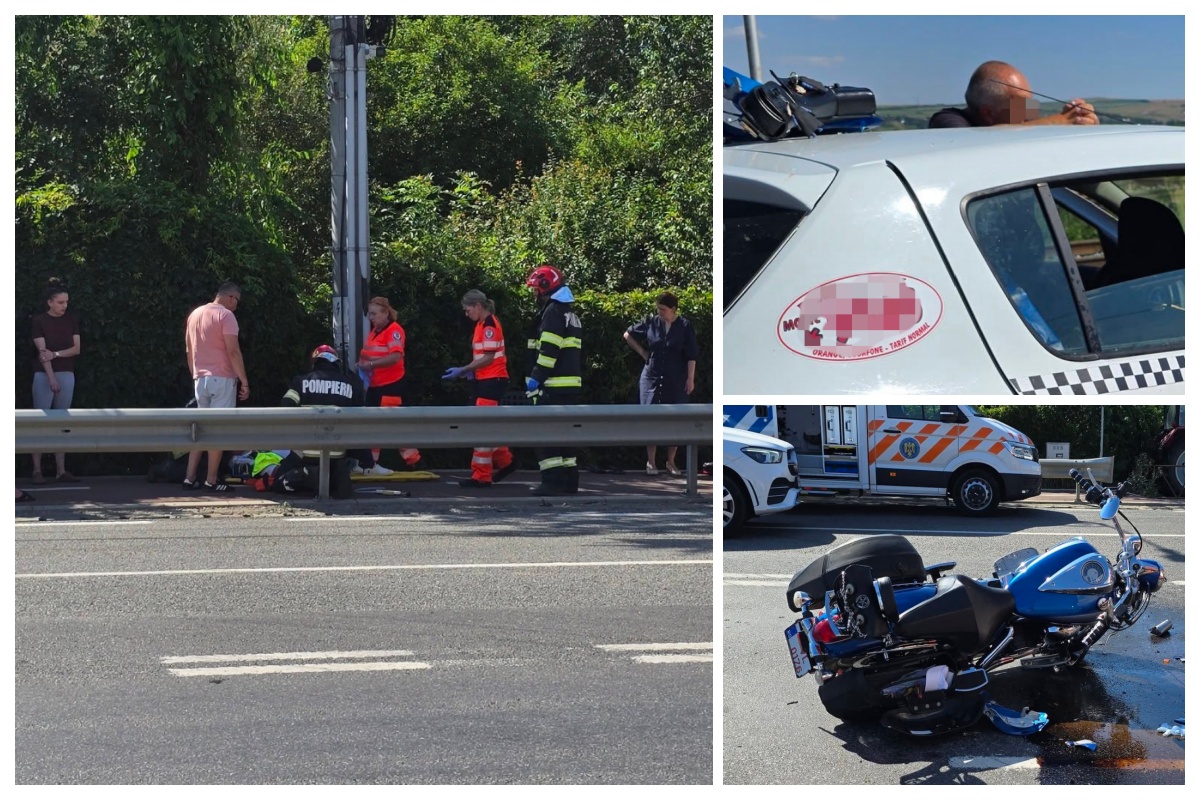 Intre noi imagini si detalii despre accidentul grav din Jucu Cluj Motociclist si un pasager de 85 de ani raniti Vehiculul implicat ar fi fost un