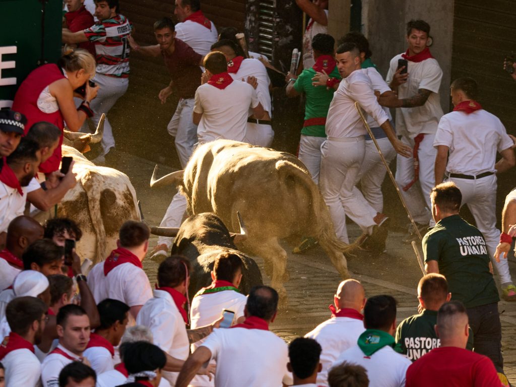 Doi spanioli au fost răniți de tauri la încheierea festivalului de la San Fermin. 2 Doi spanioli au fost raniti de tauri la incheierea festivalului de la San Fermin