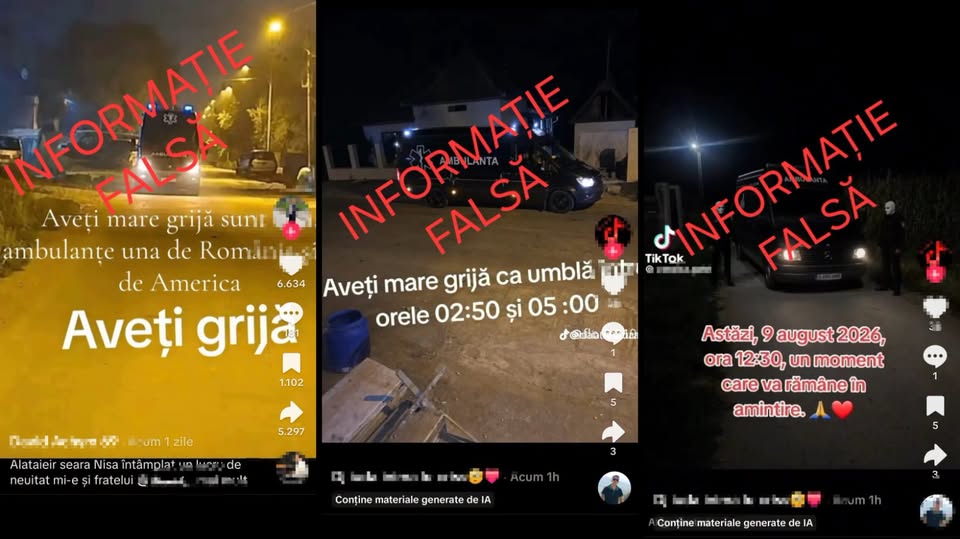 „Ambulanța neagră”, o dezinformare. Ministerul Afacerilor Interne infiră postările false de pe TikTok. 2 Ambulanta neagra o dezinformare Ministerul Afaceriilor Interne infira postarile false de pe TikTok