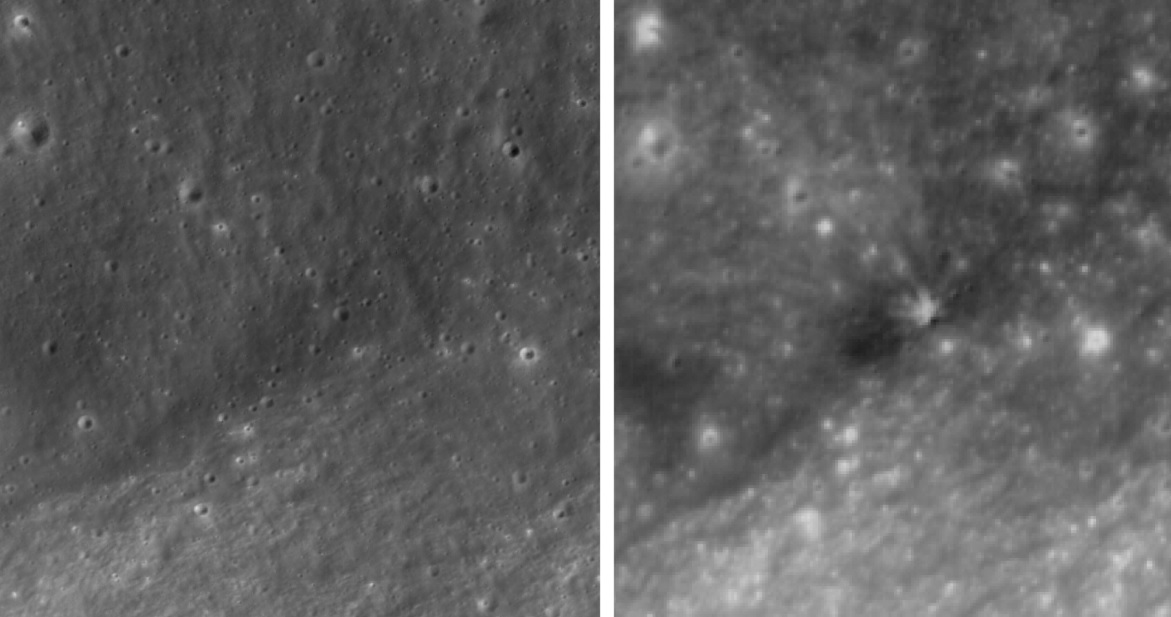 Luna a obținut un nou crater. Primele imagini surprinse după impactul unei rachete SpaceX. 2 Luna a obtinut un nou crater Primele imagini suprinse dupa impactul unei rachete SpaceX
