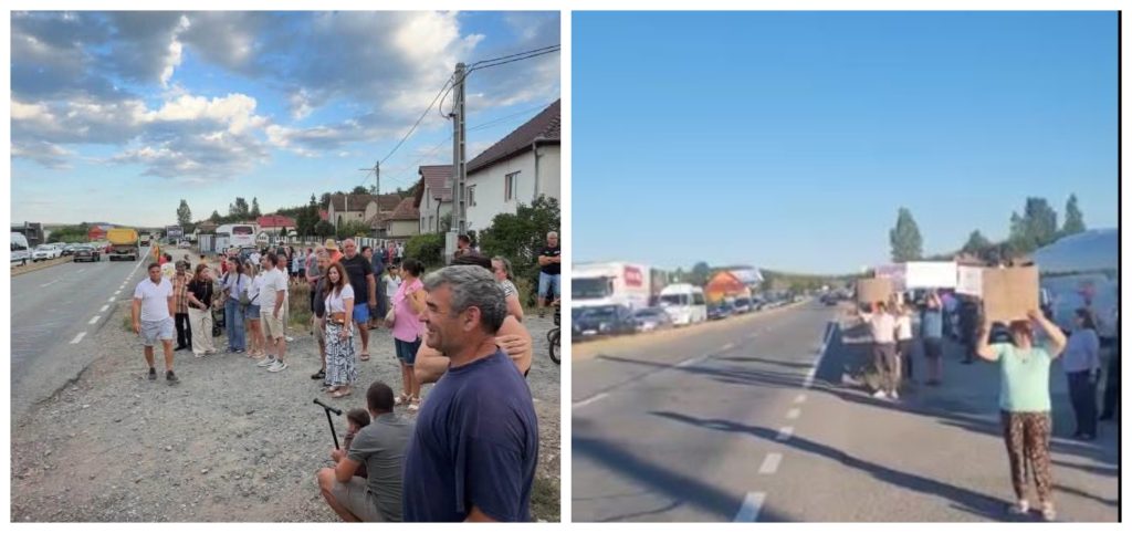 VIDEO Un nou val de proteste pe DN1 la Cluj Trafic blocat si cozi uriase de masini pe direcfia spre Cluj Napoca