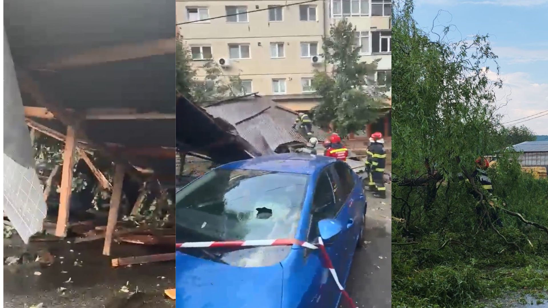 vijeliile cauzeaza distrugeri in tara acoperisul unui bloc din sibiu s a prabusit iar un copac blocheaza circulatia pe un drum din arges